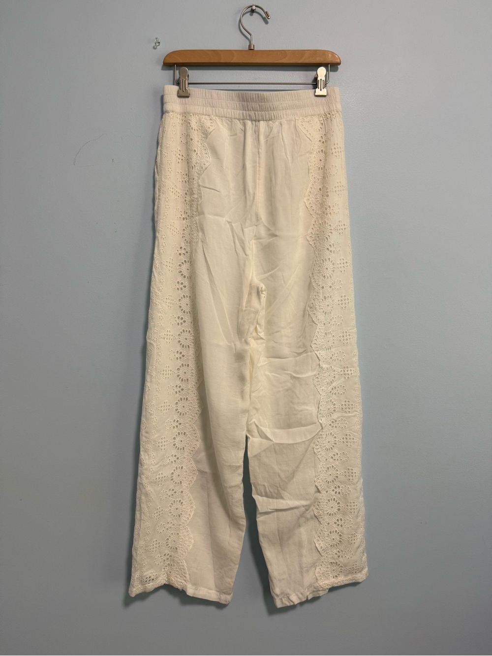 Sundance Lace Trim Wide Leg Elastic Waist Lined Pants Size S - Picture 5 of 12